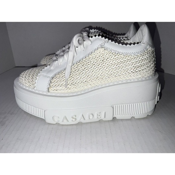 Casadei Nexus Hanoi Woman’s White On White Size US 8 1/2 EUC Made In Italy - Picture 5 of 16